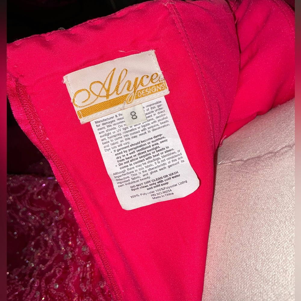 Alyce Pageant/Prom Dress Red ❤️‍🔥 Strapless Beaded Size 8 - Picture 8 of 13